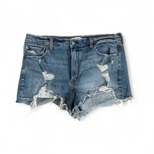 Abercrombie & Fitch Blue Jean Denim Booty Shorts 16 Ripped